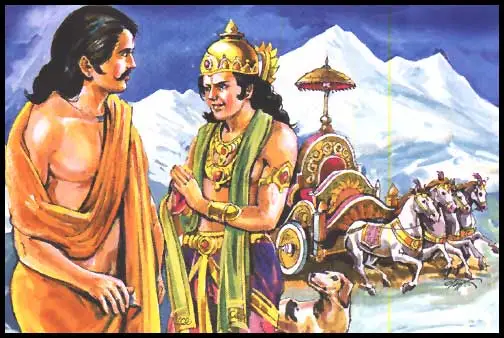 Yudishtira and Indra